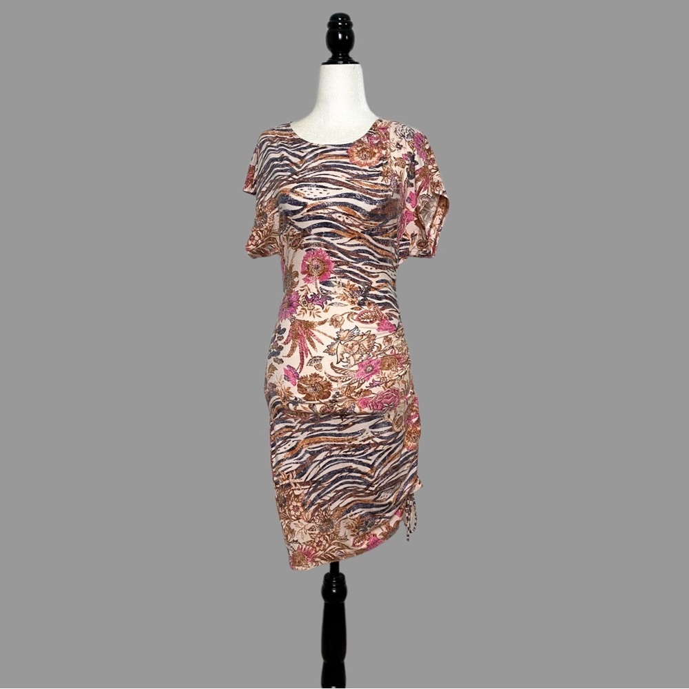 ❤️ XXS ❤️ NWT Anthro Ruched Stretch Printed Ruched Casual Floral​